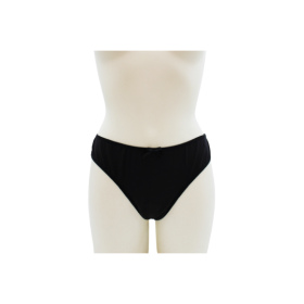 Culotte noire en dentelle avec nœud en satin 
